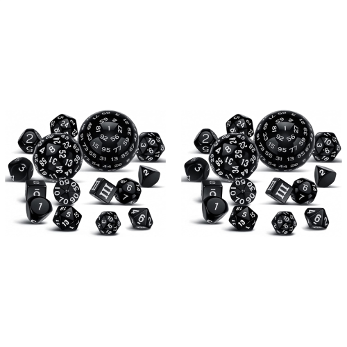 30Pieces Complete Polyhedral DND Dice Set D3-D100 Spherical Set,100 Sides for Role Playing Table Games