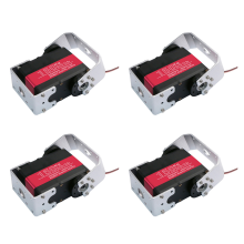 4x 150 kg 12 V RDS51150 digitale metalen robot servo met dubbele as en U-montagebeugel, waterdicht tot 270 graden