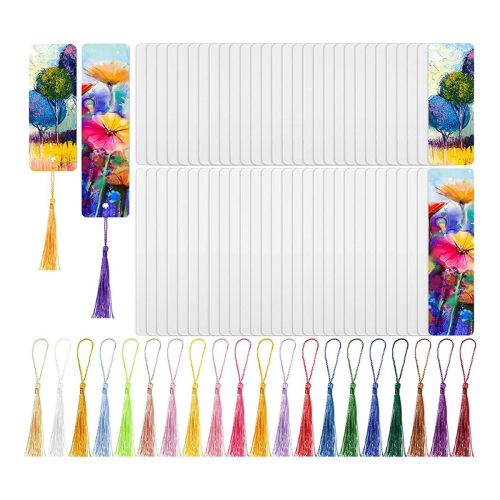 35Pieces Sublimation Blank Bookmark,Heat Transfer Bookmarks with Hole 2