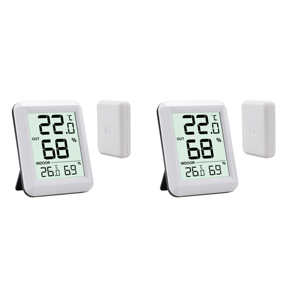 Tlily Wireless Thermometer Hygrometer Babyroom Lcd Indoor Outdoor Sensor