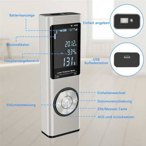 40M slimme digitale laserafstandsmeter met draagbaar bereik 2