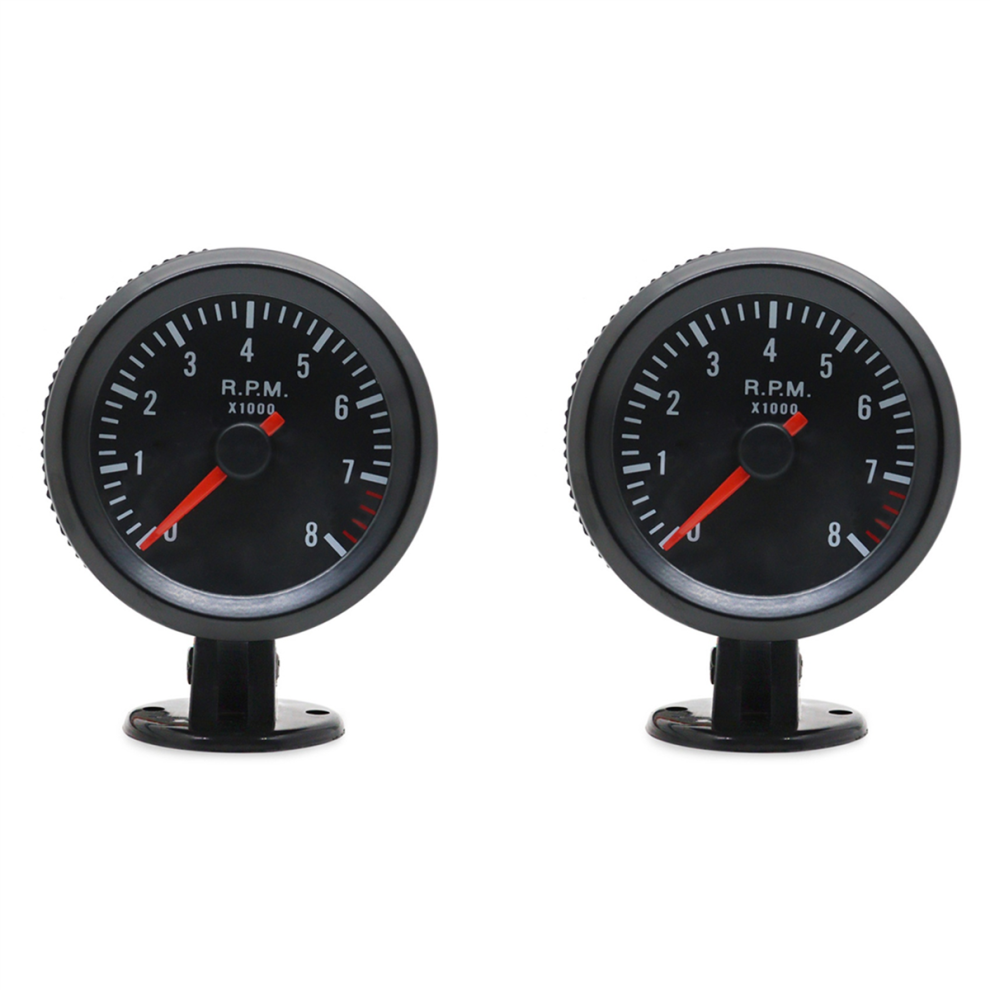 52Mm Car Meter Tachometer Rpm Gauge For 1-8 Cylinders Gasoline White/Light 4851999522686
