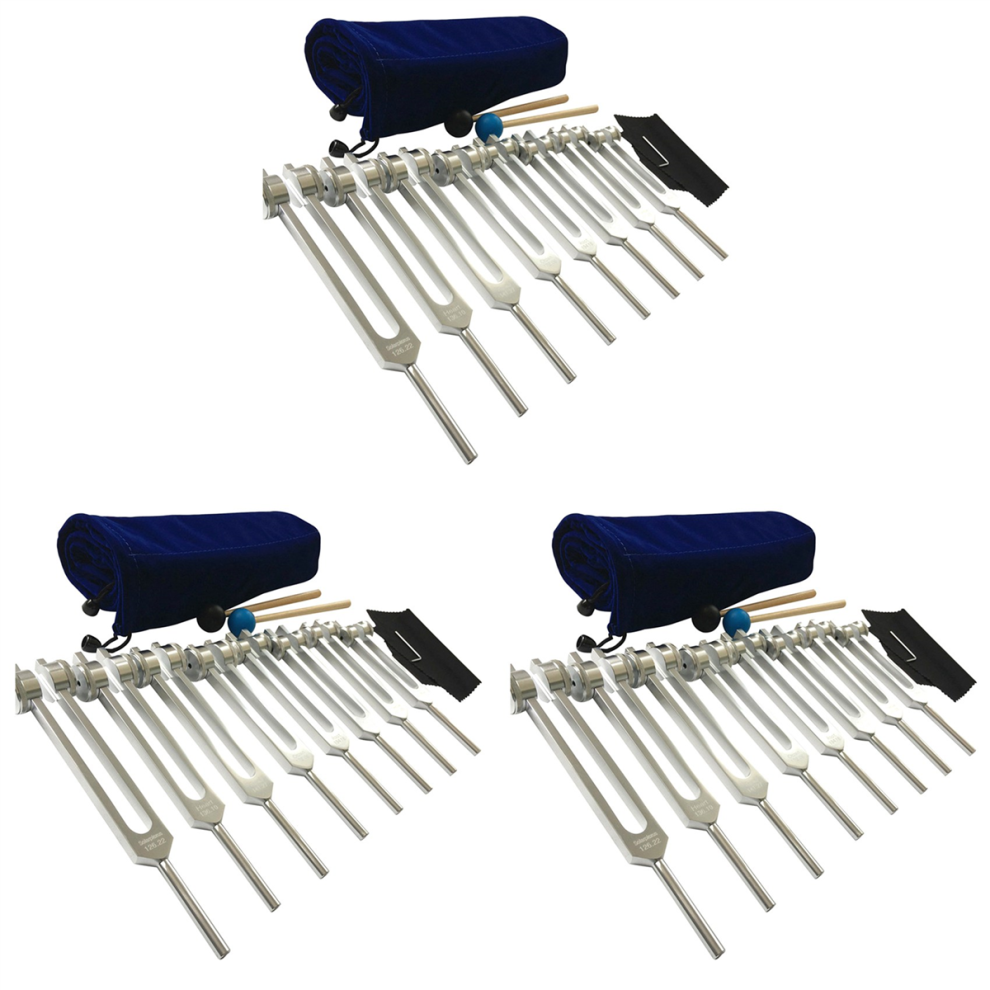 Tlily Silver Chakra For Healing, 8 Pieces Tuning Fork Meditation