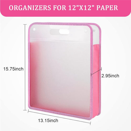 5 Pack Scrapbook Paper Organizer, Pink Expanding 2