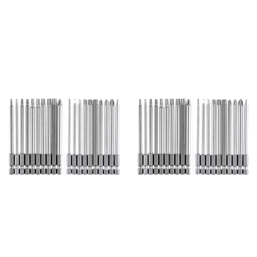 Bitset lang, magnetisch, 20 stuks sleufbits, 1/4 inch zeskant