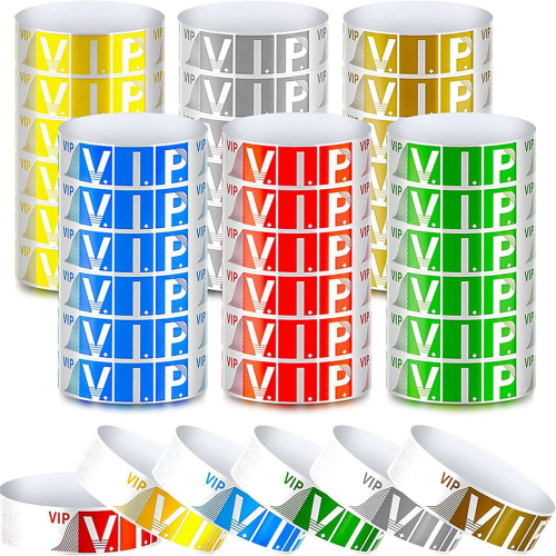 600 Pack VIP Paper Bracelets Wristbands Waterproof 2