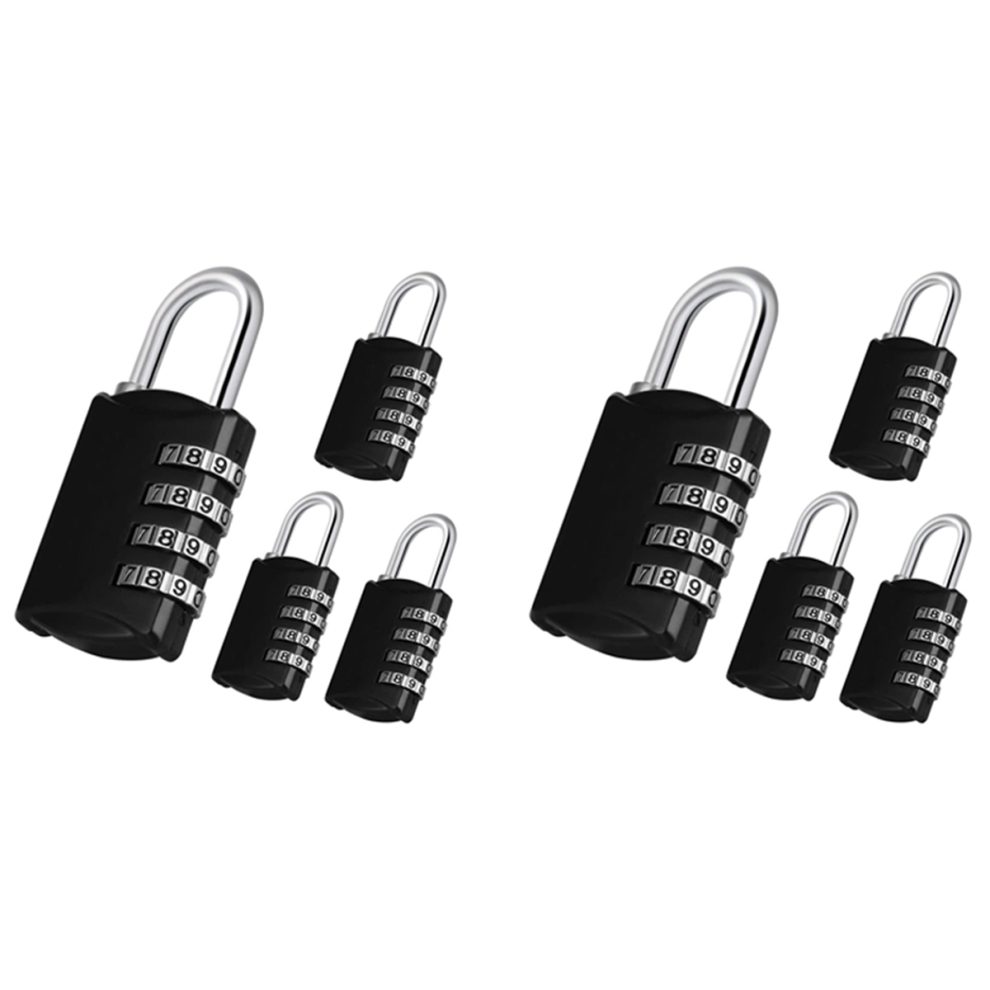 Combination-Padlock 4-Digit-Gym-Locker-Lock - 4 Pcs Resettable Combo 4851999543049