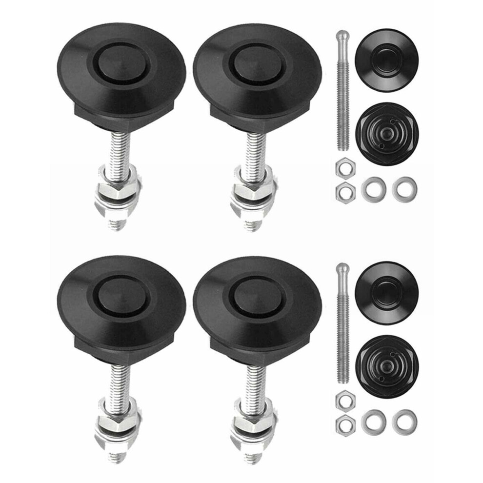 Tlily 2 Pcs Push Button Quick Release Hood Lock Clip Car Bumper Latch Kit