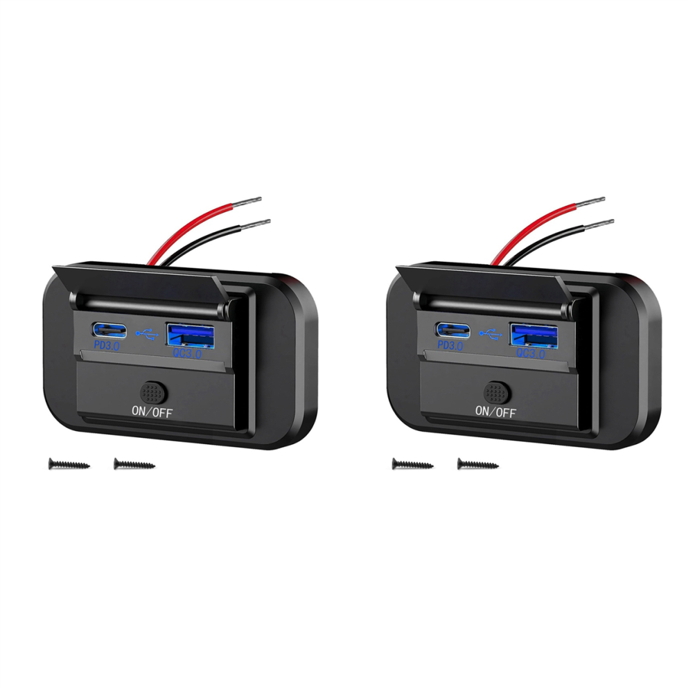 Dual Quick Charge Usb Qc3.0 And Pd3.0 Rv Outlet 12V Charger 4851999548587