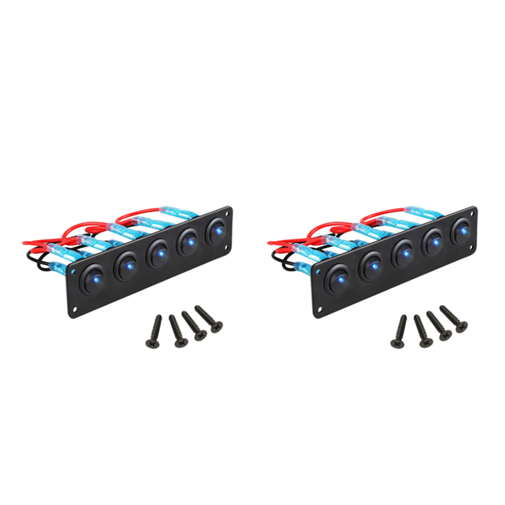 Rocker Switch Panel With 5 On-Off Pre-Wired Toggle Switches 4851999558142