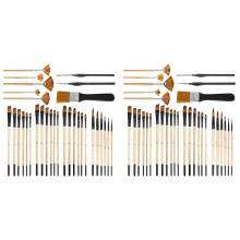 32Pcs Paint Brushes for Acrylic Painting, with Fan, Fine Detail Brush