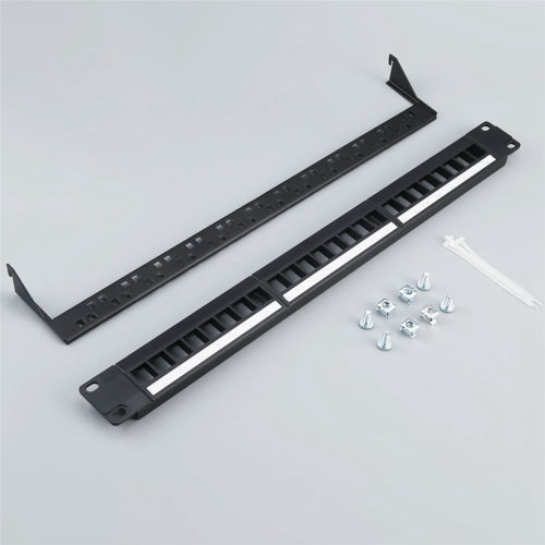 19-Inch 1U Cabinet Rack Through 24-Port CAT6 Patch Panel RJ45 Network 2