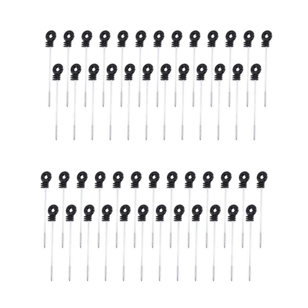 25 Pcs Fence Plastic Ring Insulators Long Screw For Wooden Post 4851999564082