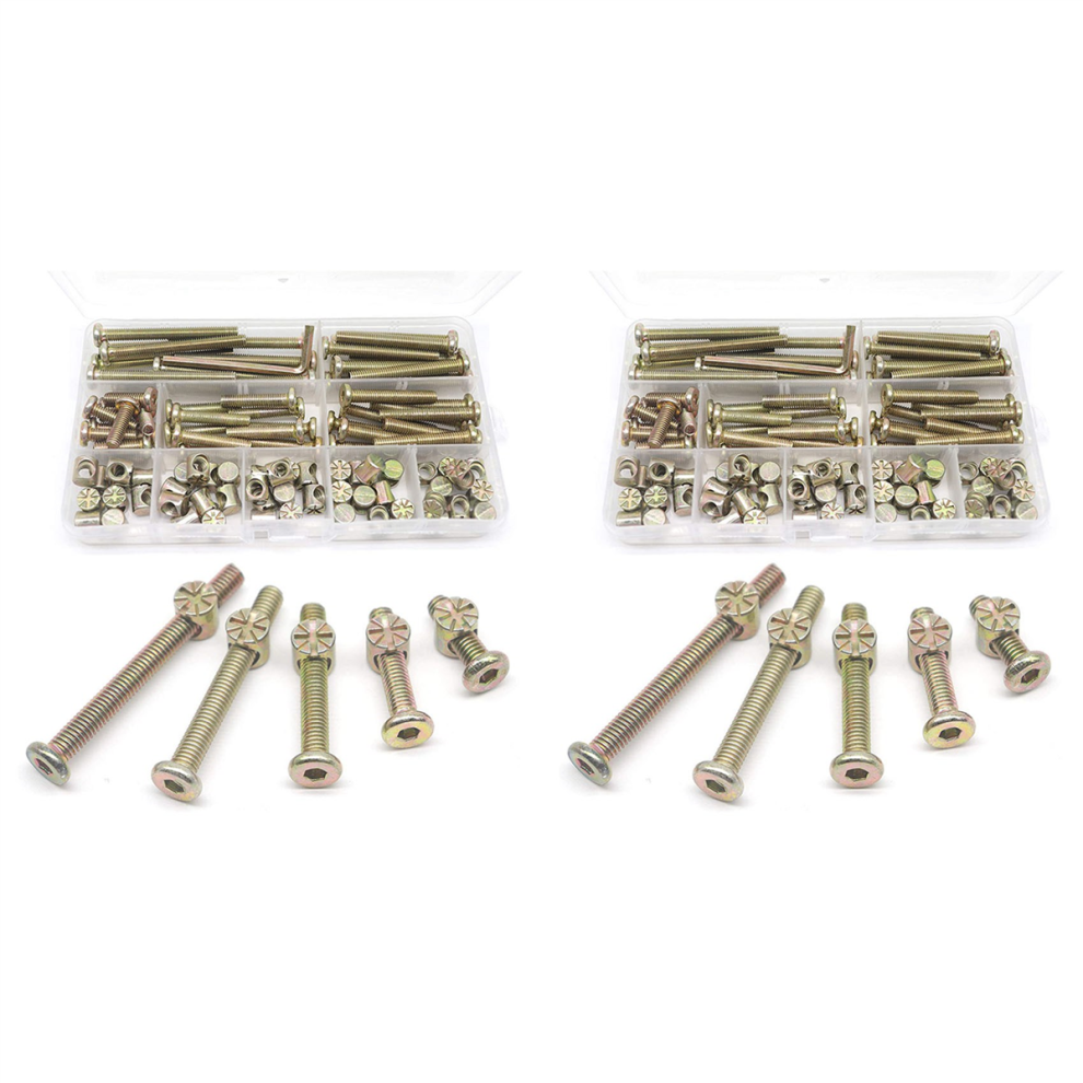 Hex Drive Socket Cap Bolts Nuts,For Crib Chairs,M6 100Pcs 4851999562798
