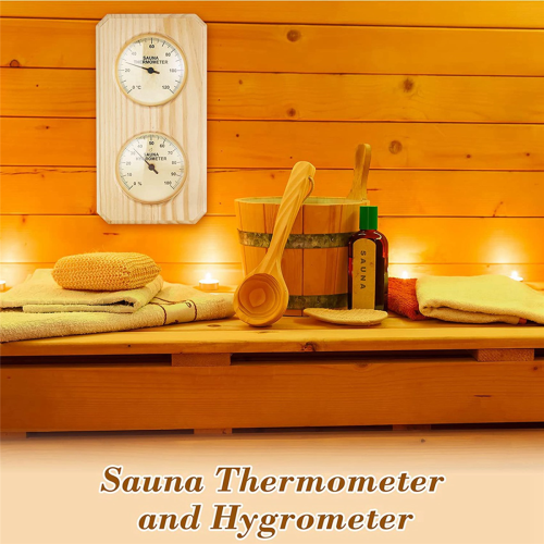 Houten saunathermometer en hygrometer 2