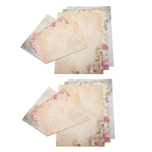 30 stuks vintage briefpapier met bloemenprint en bijpassende enveloppen