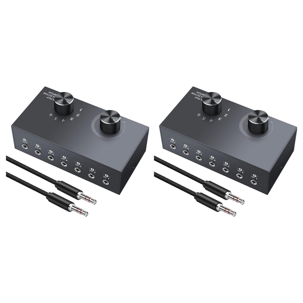 6 Ports 3.5Mm Audio Switch Bidirectional Switcher 4851999583502
