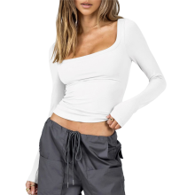 Dames katoenen crop tops wit L