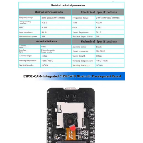 ESP32-CAM Draadloos WiFi+Bluetooth-ontwikkelbord 2
