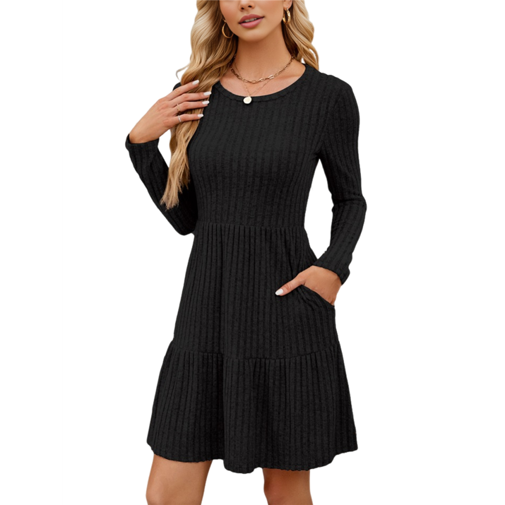 Dames Mini Trui Jurken Zwart Xxl-image