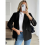 Womens Casual Long Sleeve Blazer Black L 9