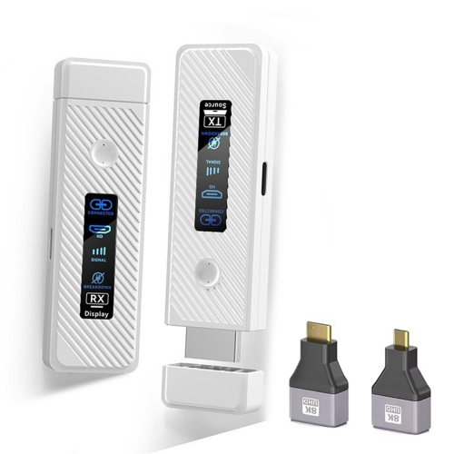 Wireless -Compatible Transmitter and Receiver LED Display White