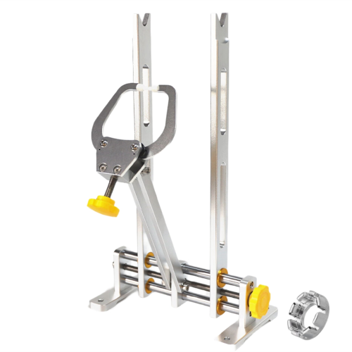 Bicycle rim adjustment stand
wheel correction set stand 1
