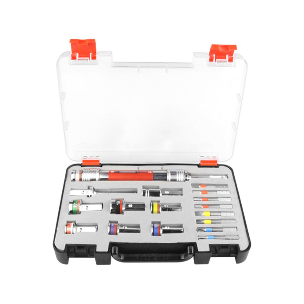 17Pcs Multi Purpose Quick Change Hex Socket Set With Bits/ Sockets 4851330997456