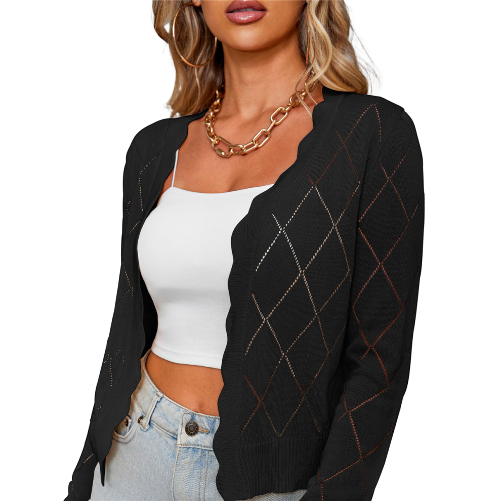 Gebreide Damesvesten, Zwart, Maat S-image