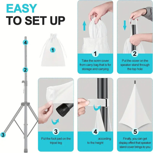 Universal DJ Light Speaker Stand Cover Stretchable Tripod Skirt 2