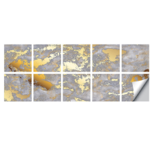 10 stuks stijl gouden marmeren patroon tegels sticker keuken achterwand