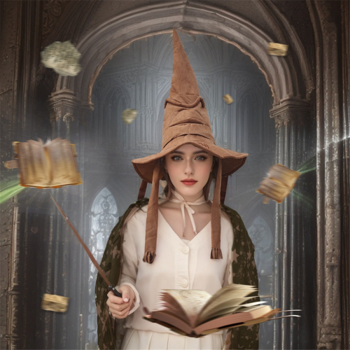 Fashion Witch Wizard Hat Sorting Leather Halloween Party Props 2