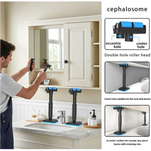 Bathroom Cabinet Door Install Support 19-44cm Height Adjustable 2