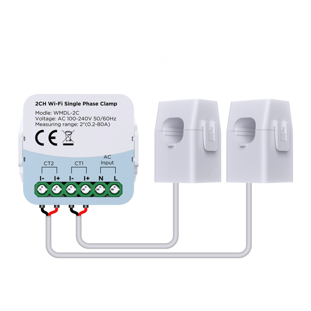 Tuya Wifi Smart Energy Meter Bidirection 2 Channel 80A 110V/240V 4851330910738