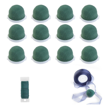 12 stuks mini ronde bloemenschuimhouder, groene droge en natte bloemist