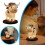 Cow Table Lamp Farmhouse Night Light, Bedside 3