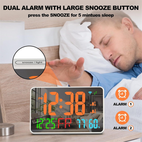 Tuya WiFi LED Clock Calendar Intelligent Thermometer Hygrometer 2