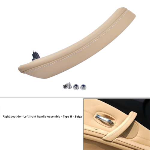 Car Door Inner Pull Handle Armrest Cover Assembly for RHD Beige 2