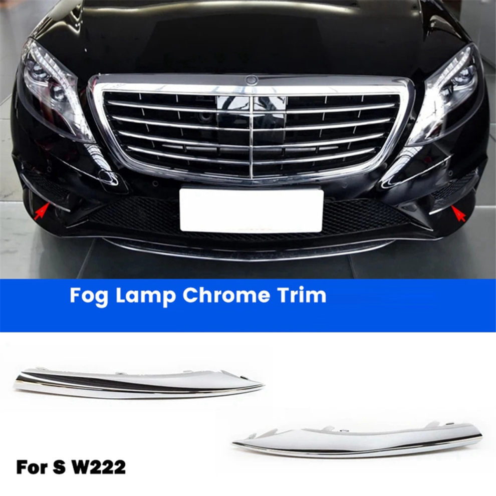 Car Front Bumper Grill Fog Lamp Chrome Trim For S Class W222 Light 4851516952958