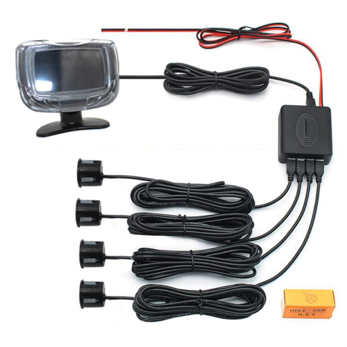 Wireless Parking Sensor Kit LCD Display 4 Radar Probes 65DB Buzzer 2