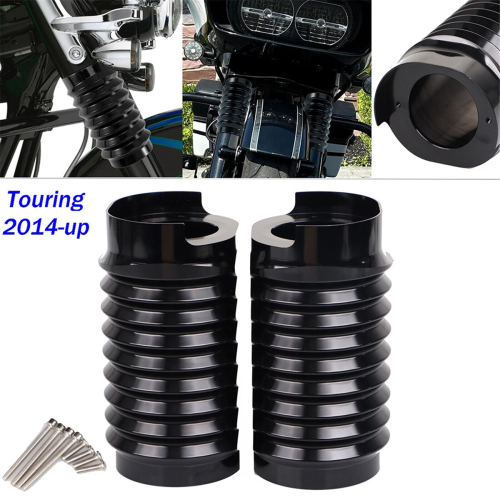 Gloss Black Fork Boot Slider Can Covers for Street Glide
