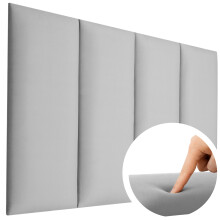 (Grey (30x30), 10) NOVECRAFTO Velvet Padded Wall Panels with Adhesive - 3D Upholstered Wall Mounted Headboards for for Beds, Kids Room, Hallways
