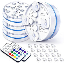 Pool Lighting Pack of 4 13 RGB LED Pool Light Underwater, Whirlpool Accessories with Remote Control, Magnet, Pool Lamps