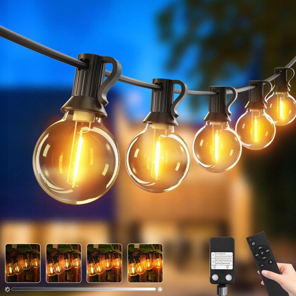Btfarm 36M 120FT Remote Outdoor Festoon Lights Mains Powered, 50 3 LED