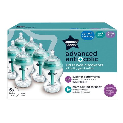 Tommee Tippee Tommee Tippee Advanced Anti-Colic Baby Bottles for 0m+, Pack 2