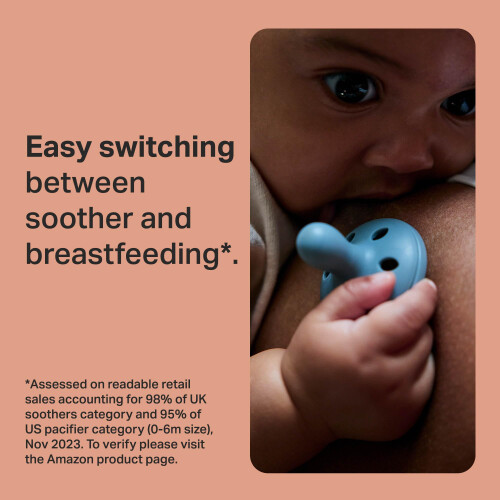 Tommee Tippee Tommee Tippee Breast-Like Dummy, 0-6m, 4-Pack, Lightweight, 2