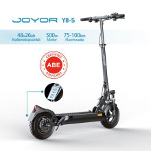 Sähköscooter-JOYOR Y8-S (ABE), taitettava, moottori 500W, akku 48V 26AH, renkaat 10", kantama 90km