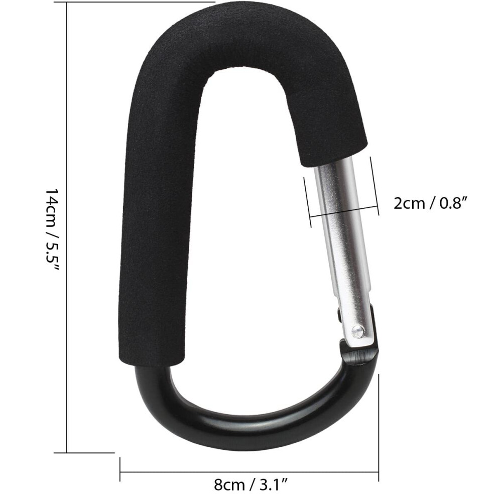 Igadgitz Home U7096 Large Buggy Clips Pram Hooks Stroller Carabiner Bl