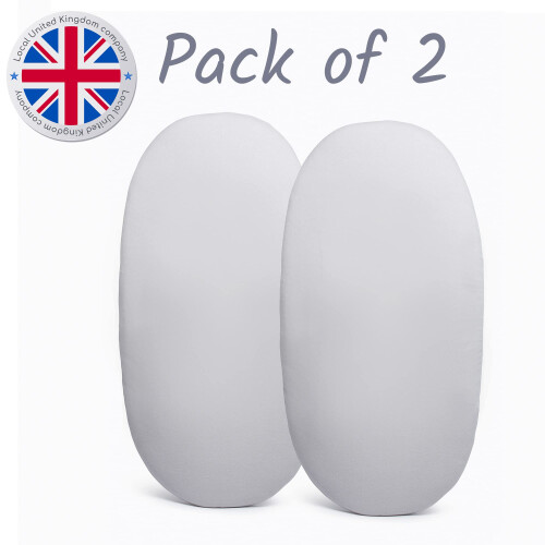 Grey Moses Basket Sheets 2 Pack – Organic Cotton Pram Sheets 2