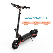 Scooter elettrico Joyor T6 per adulti, 600 W, 10 pollici, fuoristrada, con batteria 48 V 18 Ah, autonomia 70 km – Nero